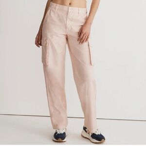 Madewell Garment Dyed Low Slung Cargo Pants Low Rise Pockets in  Pink